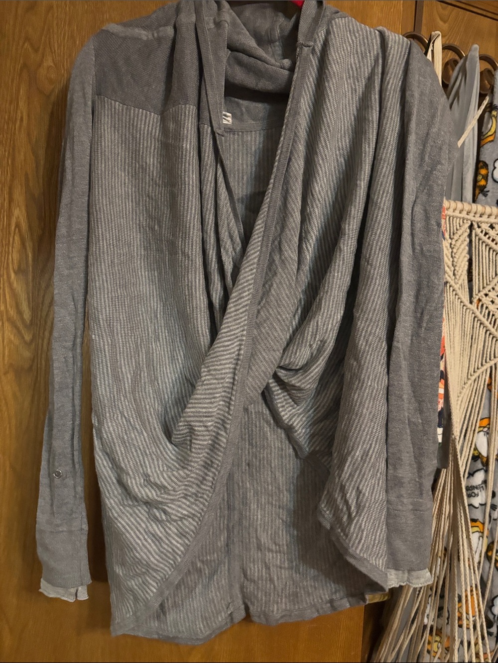 lululemon athletica Light Gray Draped wrap-Front Cardigan